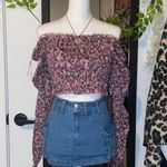 Socialite floral long sleeve off the shoulder top Photo 0