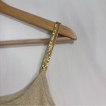 Vtg Pointelle Shimmer Tank Top Womens XL Cream Silk Photo 2