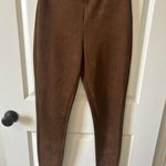 High Waisted Suede Pants Brown Photo 0