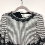 ZARA  woman striped lace flared sleeve top‎ women’s size XS Photo 1