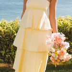 Show Me Your Mumu  Meet Cute Dress in Pale Yellow Taffeta M NWT Photo 0