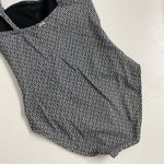 DKNY Swimsuit One Piece Geometric Padded Shelf Bra Ruching Boning Black White Photo 12