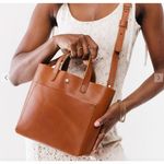 Portland Leather Goods Mini Crossbody Tote in Honey Brown Photo 0