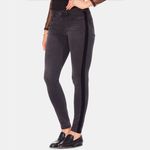 ZARA  | Black Velour Trim High Rise Skinny Jeans Sz 4 Photo 1