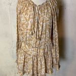 #308 FATE FLoral Cream and Marigold Mini Dress Gold Size XL Photo 8