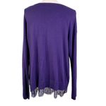 Lane Bryant Sweater 18/20 Purple Boat Neck Long Sleeve Lace Bottom New Photo 1