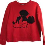 ZARA  Disney Mickey Mouse Red Graphic Sweatshirt Further Imagination Cropped M Photo 1