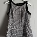 White House | Black Market B&W Geometric Sleeveless Shell Top Cami Blouse 8 Photo 0
