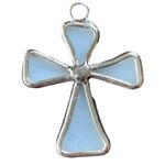 Stain Glass Cross Crucifix White Pendant Religious Jewelry Fashion u Necklace Ch Photo 3