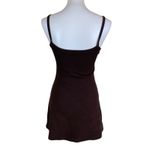 Los Angeles Apparel  Brown Ribbed Cotton Tank Dress Spaghetti Strap Mini Medium Photo 2