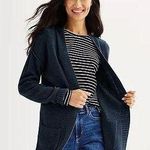 Kohls NWT  Women's Sonoma Goods For Life® Everyday Cardigan in Navy. Size large Photo 0