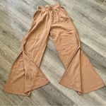 Aerie  Gauzy High Waisted Wide Leg with Slits Pant Cappuccino Size XS Boho Photo 2