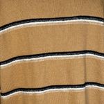 Talbots Sweater Womens Extra Large Tan Black Stripe Metallic Shine Preppy Cozy Photo 6