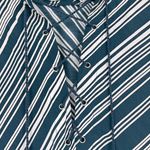 Faithfull the Brand Striped Shirtdress Size Small Teal Blue Green & White Photo 8