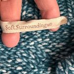 Soft Surroundings Blue Marled Knit Zip Front Tunic Mock Neck Sweater L (est) Photo 3