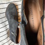 Lucky Brand leather zip up booties, navy blue Photo 6