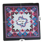 Vintage Southwestern Print Black Pink Blue Cotton Bandana Pocket Square Photo 3