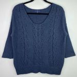 Gap Cable Knit Solid Blue Oversized Sweater Shirt Top Size Medium M Womens Photo 0