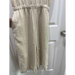 Cloth & Stone  Linen Drawstring Wide Leg Crop Jumpsuit Natural Color Sz M Photo 4