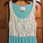 Coveted Clothing  Maxi Dress Mint Green Cream Lace Photo 1