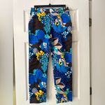 Trina Turk floral print pants - blue, white, brown and yellow, size 6 Photo 5