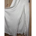 Lulus NWT Elegant Confidence White Satin Flutter Sleeve Cutout Maxi Dress Size M Photo 4