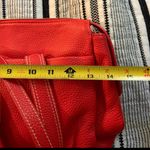 Boden Red Leather Satchel Top‎ Handle Shoulder Bag Tassel Accent Designer Style Photo 9