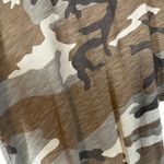 Sanctuary  Green Camouflage Short Sleeve Cotton Blend Front Tie Shirt Women Sz S Photo 5