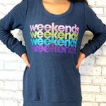 Chaser NWT glitter weekends crew sweatshirt Photo 1