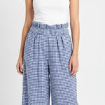 Anthropologie  Joie Blue Gingham Wide-Leg Pants Photo 0