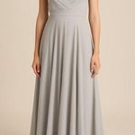 BHLDN ‎ Gray Silver Eva Chiffon Bridesmaids Maxi Dress Photo 0
