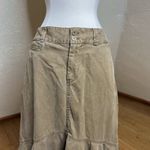 Sundance Midi Skirt Womens 4 Khaki Canvas Cotton Ruffle Fishtail Hi Low Y2K Brown Photo 3