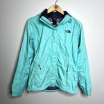 The North Face Blue Full Zip Hooded Raincoat Jacket Photo 3
