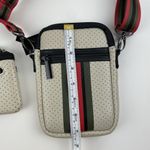 Haute Shore Casey Crossbody Bag Beige Neoprene Red Green Black Accents Roma LOT Tan Photo 3