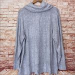 cupio Light Gray Cowl Neck Blanket Soft Sweater Photo 8