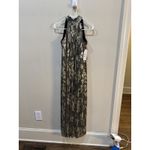 Msk Women's Black Printed Metallic Halter Jumpsuit Petite Size Petite Small Photo 3