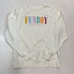 Funboy Varsity Crew Sweatshirt in White Size M Photo 1
