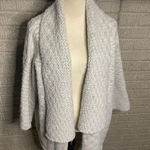 Look By M Womens Chunky Knit Open Front Shawl Collar Cardigan One Size White Size M Photo 0