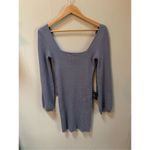 Lulus Best Guess Dusty Blue Ribbed Bodycon Sweater Dress NWT Photo 1