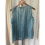 Vishnu Khan Market Women's Semi Sheer Medallion Peacock Like Pattern Tank Top M Blue Size M Photo 2