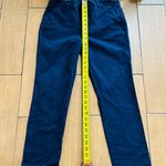 ZARA Woman Navy Blue Belted Chino Trousers Pants Size 8 Waist Photo 5