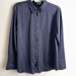 Banana Republic  Factory Long Sleeve Silky Short Collar Button Front Blouse Photo 7