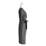 MUXXM Dress Gray Stretch Faux Wrap V Photo 3