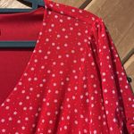 Siren Lily  bright red polka dot tiered midi dress Photo 6