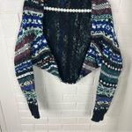 Free People  Fair Isle Carnival Knit Cropped Shrug Sweater Size S Photo 3