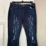 Celebrity Ace Ribbed Y2K Denim Jeans Bell Bottom Flare Blue Size 32 Photo 2