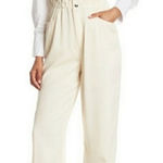 We Wore What Shirt Jumpsuit Ivory NEW Size XS Long Sleeve Paperbag Waist Pant Photo 0