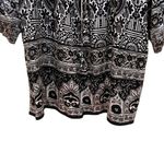 Calypso St. Barth Long Sleeve Silk Dress Black Grey White Size Medium Photo 3