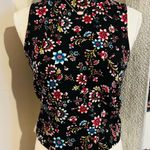 Eyeshadow Black Vibrant Floral Sleeveless Top Girly Feminine Size Small Photo 0