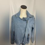 Forever 21 Denim Blue Women's Jacket preppy casual long sleeve zipper Small Photo 7